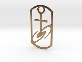 Dogtag-cross-galaxy2 in Natural Brass
