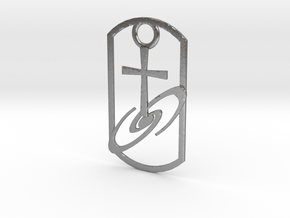 Dogtag-cross-galaxy2 in Natural Silver