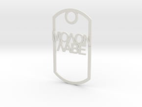Molon Labe dog tag in White Natural Versatile Plastic