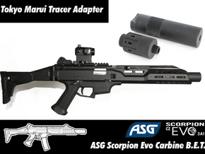 Tokyo Marui Tracer Adapter 14mm CCW - Scorpion Evo in Black Natural Versatile Plastic