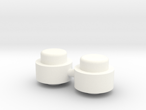 Adjustment Buttons - Plastic in White Processed Versatile Plastic