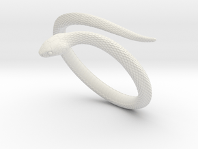 Snake Bracelet_B01 in White Natural Versatile Plastic: Medium