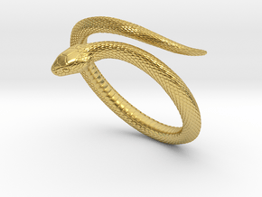 Snake Bracelet_B01 in Polished Brass: Medium