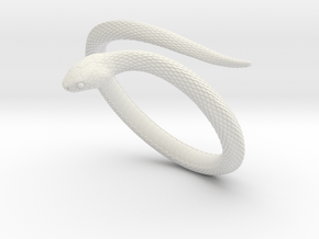 Snake Bracelet_B01 in White Natural Versatile Plastic: Extra Small