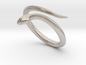 Snake Bracelet_B01 in Rhodium Plated Brass: Extra Small