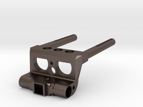 BUMPER AND TRAILER HITCH SUPPORT FOR AXIAL SCX10 in Polished Bronzed-Silver Steel