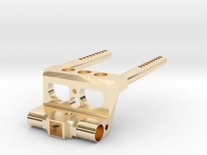 BUMPER AND TRAILER HITCH SUPPORT FOR AXIAL SCX10 in 14k Gold Plated Brass