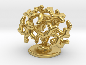 Embryonic kidney desk model in Polished Brass: Medium