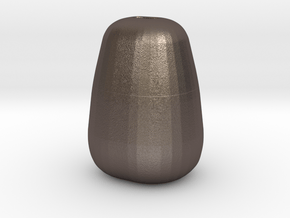 Modern Miniature 1:12 Vase in Polished Bronzed-Silver Steel: 1:12
