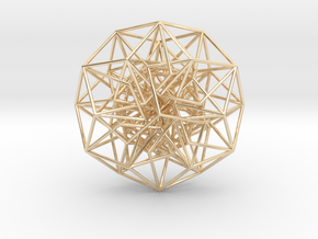 6D Cube in its Toroidal form - 50x1mm - 64 vertex in 14k Gold Plated Brass