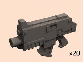 28mm SciFi Gyrojet guns (20) in Tan Fine Detail Plastic