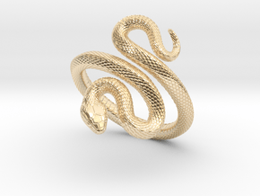 Snake Bracelet_B02 in 14k Gold Plated Brass: Medium