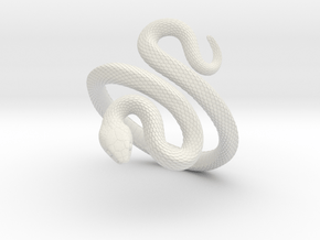Snake Bracelet_B02 in White Natural Versatile Plastic: Extra Small