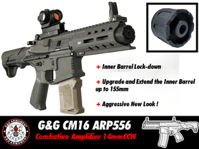 Combative Amplifier 14mm CCW (G&G ARP556 in Black Natural Versatile Plastic