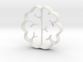 Brain biscuit in White Natural Versatile Plastic: Small