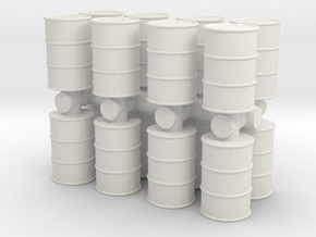 Oil Barrel (x16) 1/87 in White Natural Versatile Plastic