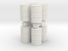 Oil Barrel (x8) 1/76 in White Natural Versatile Plastic