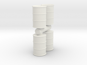 Oil Barrel (x4) 1/56 in White Natural Versatile Plastic