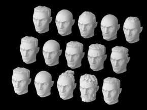 (Legion) 15x Clone Heads "Animated Style" in Tan Fine Detail Plastic