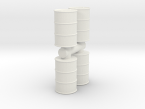 Oil Barrel (x4) 1/43 in White Natural Versatile Plastic