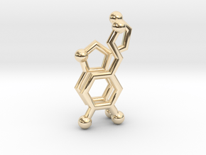 Serotonin + Dopamine Molecule Earrings in 14K Yellow Gold