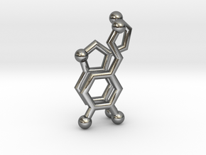 Serotonin + Dopamine Molecule Earrings in Polished Silver