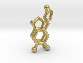 Serotonin + Dopamine Molecule Earrings in Natural Brass