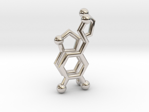 Serotonin + Dopamine Molecule Earrings in Rhodium Plated Brass