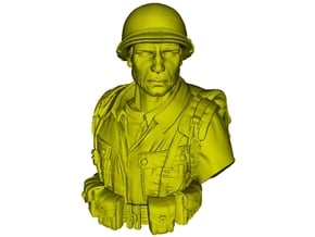 1/9 scale D-Day US Army 82nd Airborne soldier bust in Clear Ultra Fine Detail Plastic
