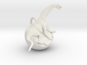 Dinosaur Charm in White Natural Versatile Plastic