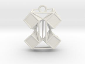 Origami-inspired pendant - "extruded boxes" in White Premium Versatile Plastic: Medium
