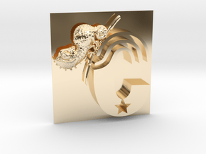 C-Chameleon-Antik-F in 14k Gold Plated Brass