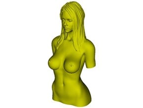 1/9 scale sexy topless girl bust D in Clear Ultra Fine Detail Plastic