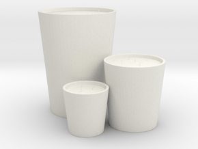Decorative Candles Set in White Natural Versatile Plastic: Small