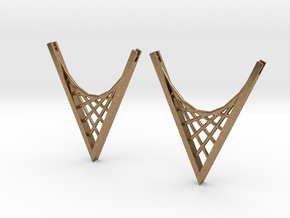 Parabolic Suspension Earrings in Natural Brass