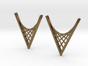 Parabolic Suspension Earrings in Natural Bronze
