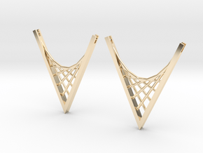 Parabolic Suspension Earrings in 14K Yellow Gold