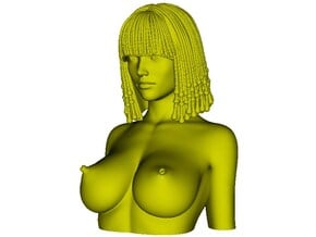 1/9 scale sexy topless girl bust C in Clear Ultra Fine Detail Plastic