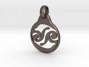 Aeon Tribe Logo Pendant in Polished Bronzed Silver Steel