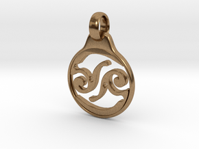 Aeon Tribe Logo Pendant in Natural Brass