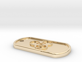 biohazard dog tag in 14k Gold Plated Brass