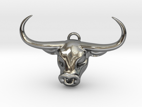 Taurus Pendant in Fine Detail Polished Silver