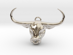 Taurus Pendant in Rhodium Plated Brass