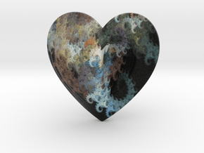 Fractal Heart Bauble 1 in Full Color Sandstone