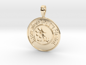 Bloom Where You Are Planted Circle Pendant in 14K Yellow Gold