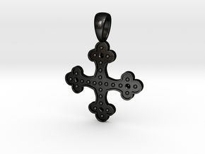 Byzantine Cross Pendant in Matte Black Steel
