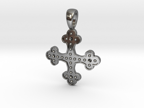 Byzantine Cross Pendant in Polished Silver