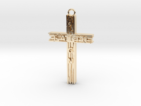 Align Faith Cross Pendant in 14k Gold Plated Brass