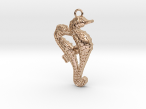Seahorse Couple in 14k Rose Gold Plated Brass