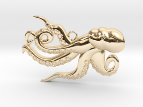 Playful Octopus  in 14K Yellow Gold